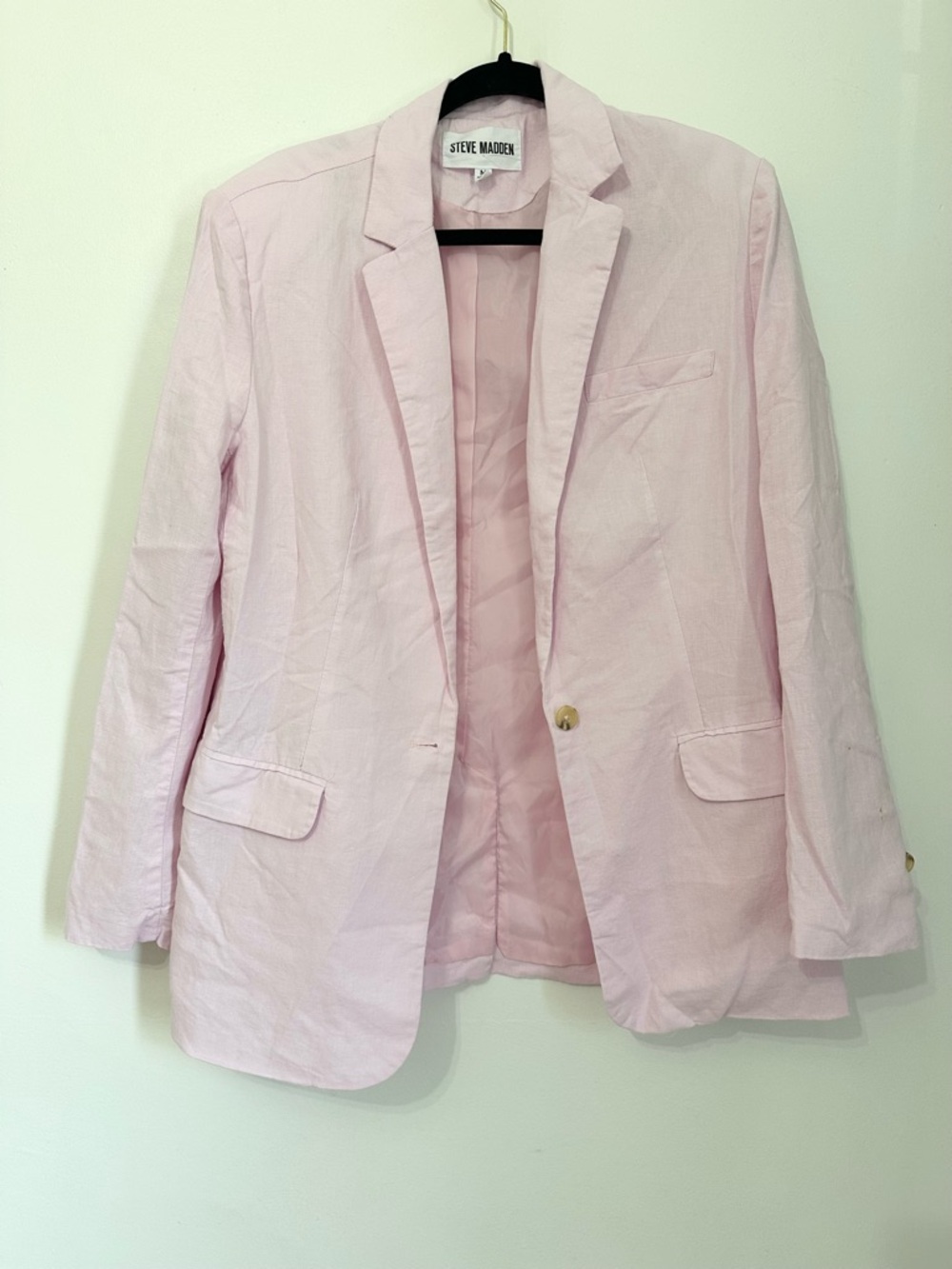 Steve Madden pink blazer linen blend business casual medium